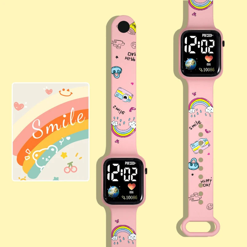 Orologio LED Bambini con Personaggi Cartoon – Stitch e Amici