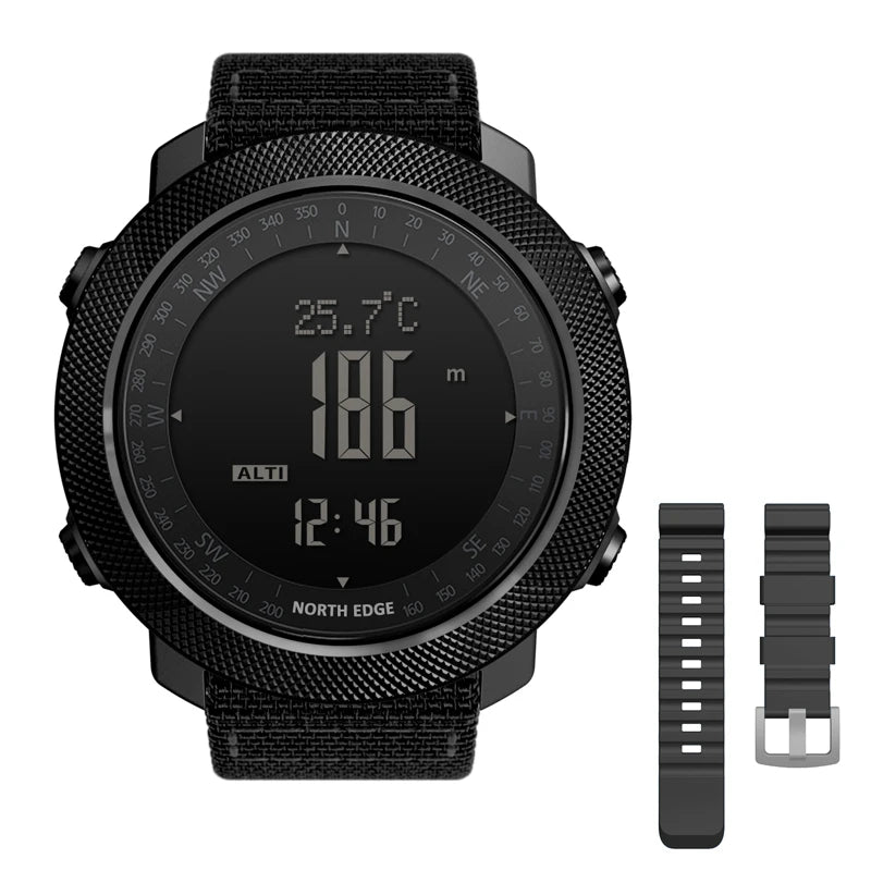 NORTH EDGE Sport da uomo Orologio digitale Ore Corsa Nuoto Esercito militare Orologi Altimetro Barometro Bussola impermeabile 50 m