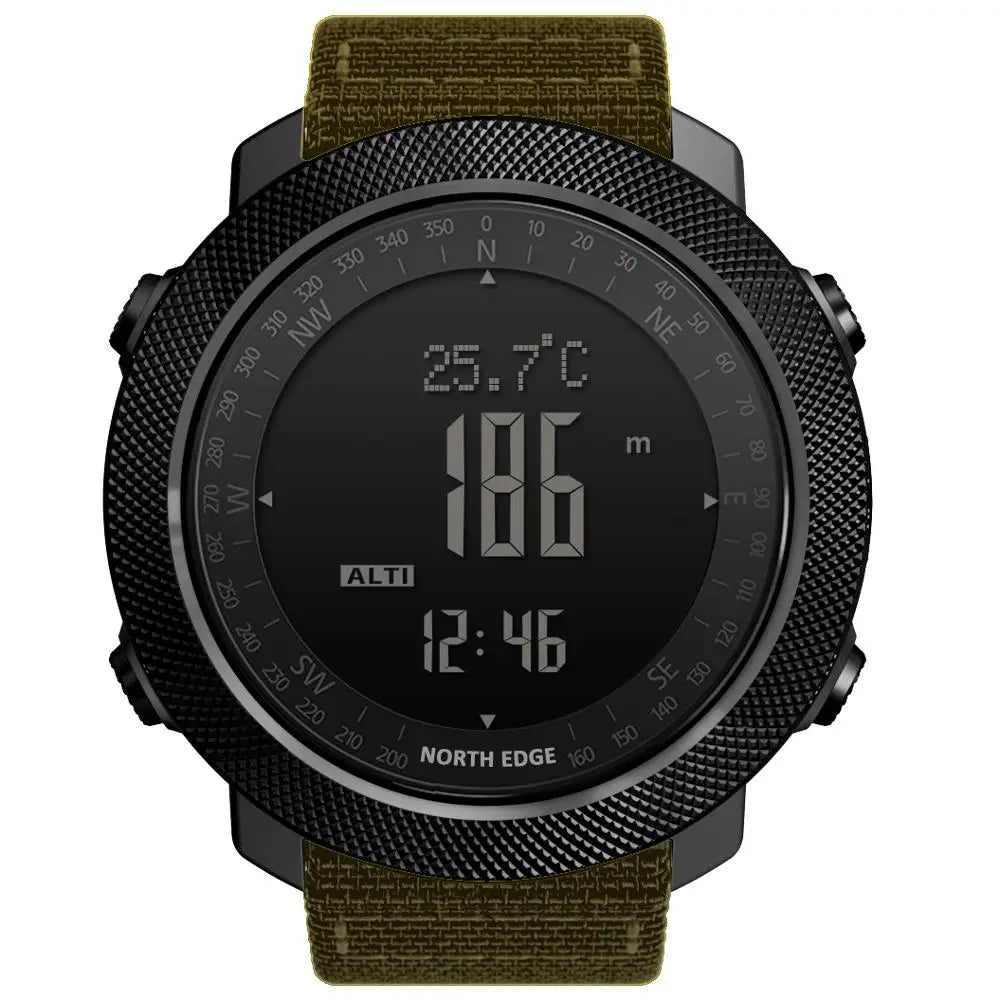 NORTH EDGE Sport da uomo Orologio digitale Ore Corsa Nuoto Esercito militare Orologi Altimetro Barometro Bussola impermeabile 50 m