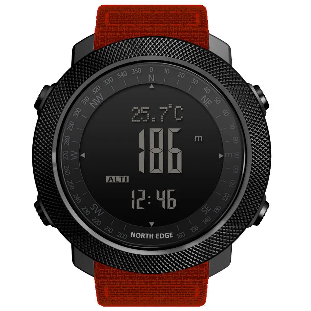 NORTH EDGE Sport da uomo Orologio digitale Ore Corsa Nuoto Esercito militare Orologi Altimetro Barometro Bussola impermeabile 50 m