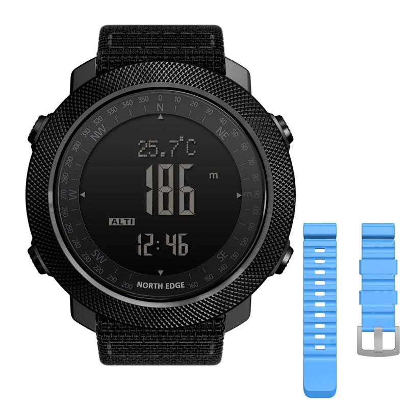 NORTH EDGE Sport da uomo Orologio digitale Ore Corsa Nuoto Esercito militare Orologi Altimetro Barometro Bussola impermeabile 50 m