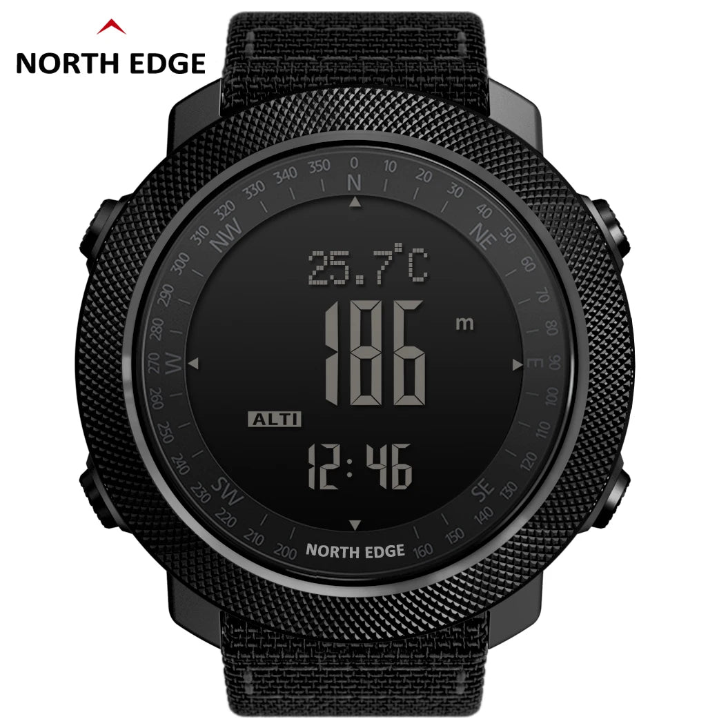 NORTH EDGE Sport da uomo Orologio digitale Ore Corsa Nuoto Esercito militare Orologi Altimetro Barometro Bussola impermeabile 50 m