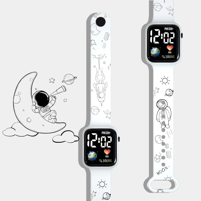Orologio LED Bambini con Personaggi Cartoon – Stitch e Amici