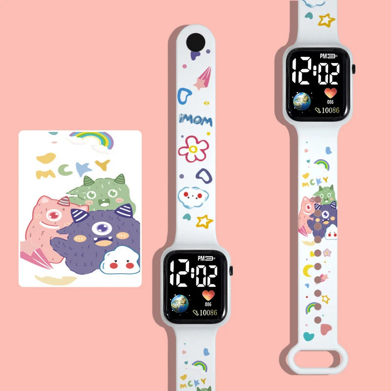 Orologio LED Bambini con Personaggi Cartoon – Stitch e Amici