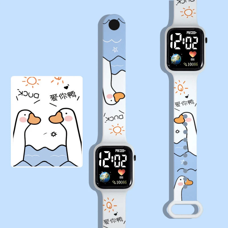Orologio LED Bambini con Personaggi Cartoon – Stitch e Amici
