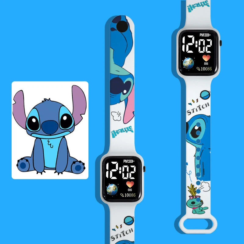 Orologio LED Bambini con Personaggi Cartoon – Stitch e Amici